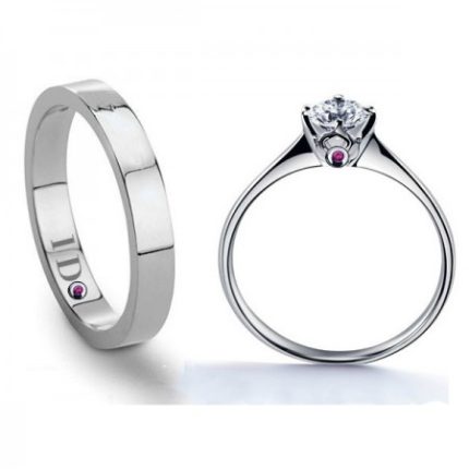 Engravable 925 Sterling Silver With Cubic Zirconia Couple Rings For Lovers(Price For A Pair)